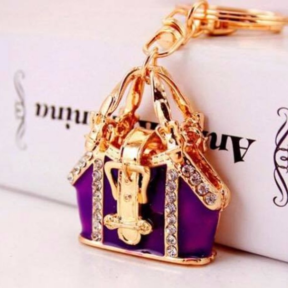 3 Color Lady Hangbag Crystal Keychains - Picture 7 of 8